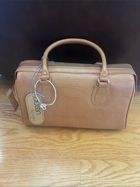 Austin Designs Tan/Cognac Faux Leather Satchel Handbag – New With Tags
